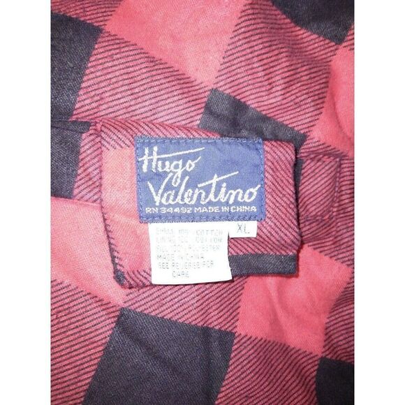Vintage Hugo Valentino Reversible Red Buffalo Plaid Vest Mens XL Outdoors Vtg - Picture 5 of 5